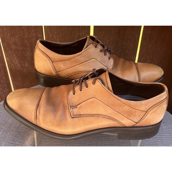 Men\'s Ecco Brown Leather Cap Toe Oxfords Dress/Business Shoes Size 9-9.5 EU 43 main image 9